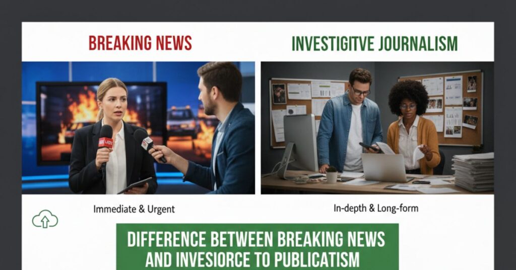 Difference Between Breaking News and Investigative Journalism
